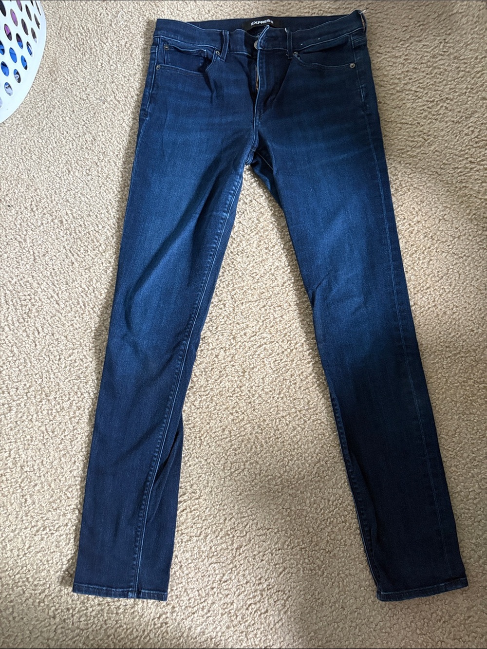 Express Dark Indigo Women’s Super Skinny Mid Ruse Jeans